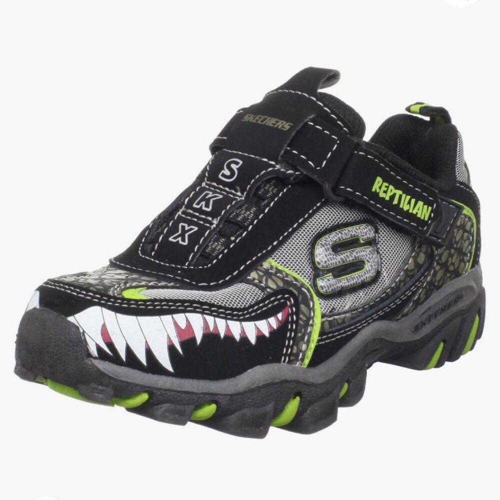Skechers Kids Afterburn Reptile Themed Sneaker Size 5